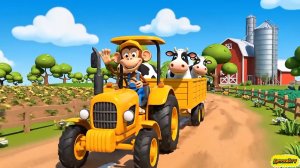 Обезьянка-фермер 🐒🚜 удивительные приключения на ферме | Мультфильм для детей
