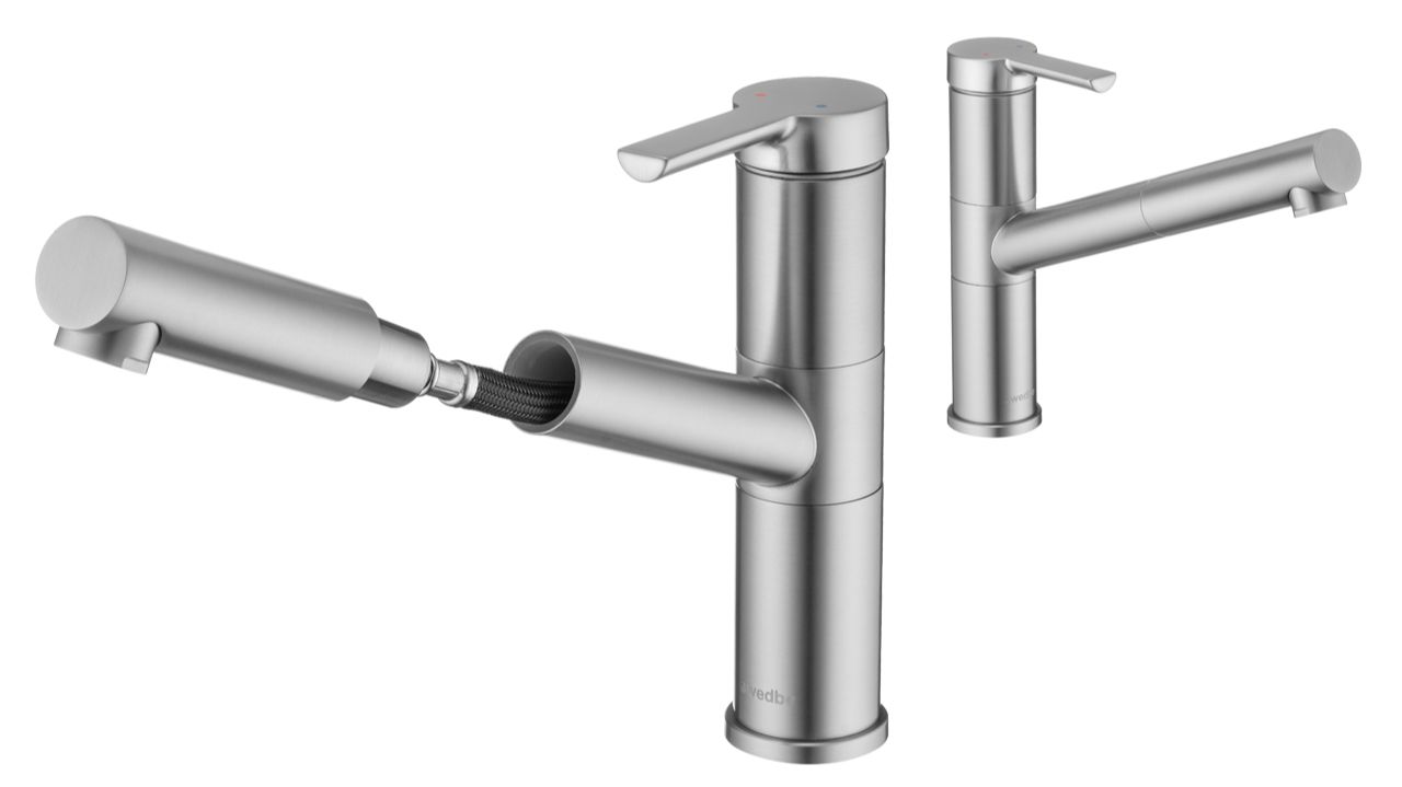 Распаковка кухонного смесителя с выдвижным изливом Swedbe Selene 7043 смотреть онлайн