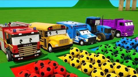 простые песенки baby shark - разноцветный футбольный мяч для бесцветных машинок, детские потешки смотреть онлайн