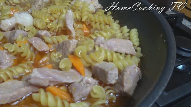 Макароны с мясом в одной кастрюле Рецепт смотреть онлайн