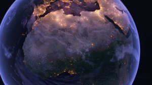 Бесплатное видео футаж, Планета Земля Ночью. Африка. Вид из Космоса с Орбиты. Ночной Глобус