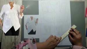 Моделирование. Блуза с асимметричной застежкой и складкой на спинке. Выкройка № 1932.