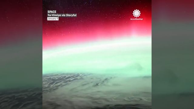 Полярное сияние наблюдали с борта МКС. 11.01.2026.