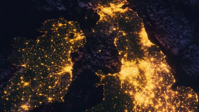 Бесплатное видео футаж, Планета Земля Ночью. Европа, Великобритания. Космос с Орбиты. Ночной Глобус смотреть онлайн
