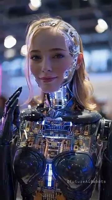 Crowd Shocked as Humanoid Robot Opens Her Face Panel FutureAiRobots смотреть онлайн