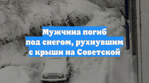 Мужчина погиб под снегом, рухнувшим с крыши на Советской