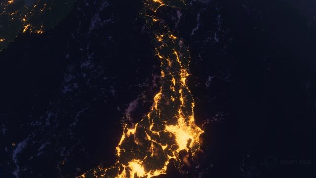 Бесплатное видео футаж, Планета Земля Ночью. Япония, Азия. Вид из Космоса с Орбиты. Ночной Глобус смотреть онлайн