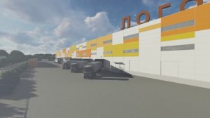 3D ролик BIM-модели склада. Логистическое проектирование территории и складского комплекса.