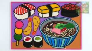 Суши, японская кухня, Раскрашивание и роспись-Крашение суши, Удон-Удовлетворительное видео