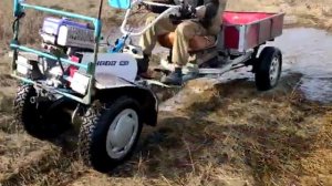 Нева МБ23 испытание на больших колёсах