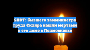 Экс-замглавы Минтруда Алексея Скляра нашли мертвым в Москве