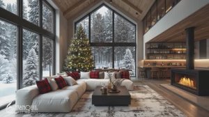 Winter Rustic Cafe Jazz _ Cozy Wooden Living Coffee Shop Ambience For Relax, Foc