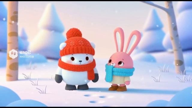 Добрая Песенка Зимние приключения Милы и Топы ❄️ Снежный домик зайки и медвежонка | Детский мультик смотреть онлайн