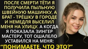 В наследство мне досталась нерабочая швейная машинка, а брату - квартира. Он, не глядя, выгнал меня