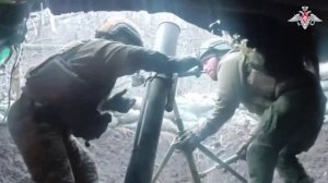 Боевая работа расчета миномета ГрВ «Южная»