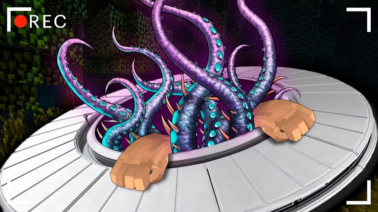 ЧТО ВЫЛЕЗЛО ИЗ ЛЕТАЮЩЕЙ ТАРЕЛКИ НЕЧТО ЧАСТЬ 3 СТРАШИЛКИ В МАЙНКРАФТ смотреть онлайн