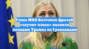 Глава МИД Валтонен фразой «звучит плохо» оценила позицию Трампа по Гренландии