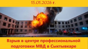 Взрыв в центре профессиональной подготовки МВД в Сыктывкаре