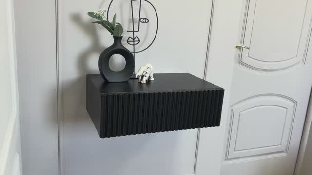 Тумба подвесная Marsele черная эмаль мдф | Дизайнерская мебель GRANDE HOUSE смотреть онлайн