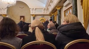 Начало церемонии раздачи Василопиты - Патриархом Иерусалимским в Тронном зале Патриархии