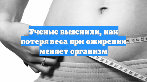 Ученые выяснили, как потеря веса при ожирении меняет организм