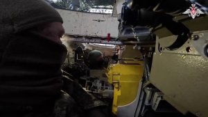 Боевая работа экипажа танка Т-80БВМ