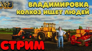 🐥Владимировка  {СТРИМ } колхоз нуждается в рабочих [FS25] 🐤