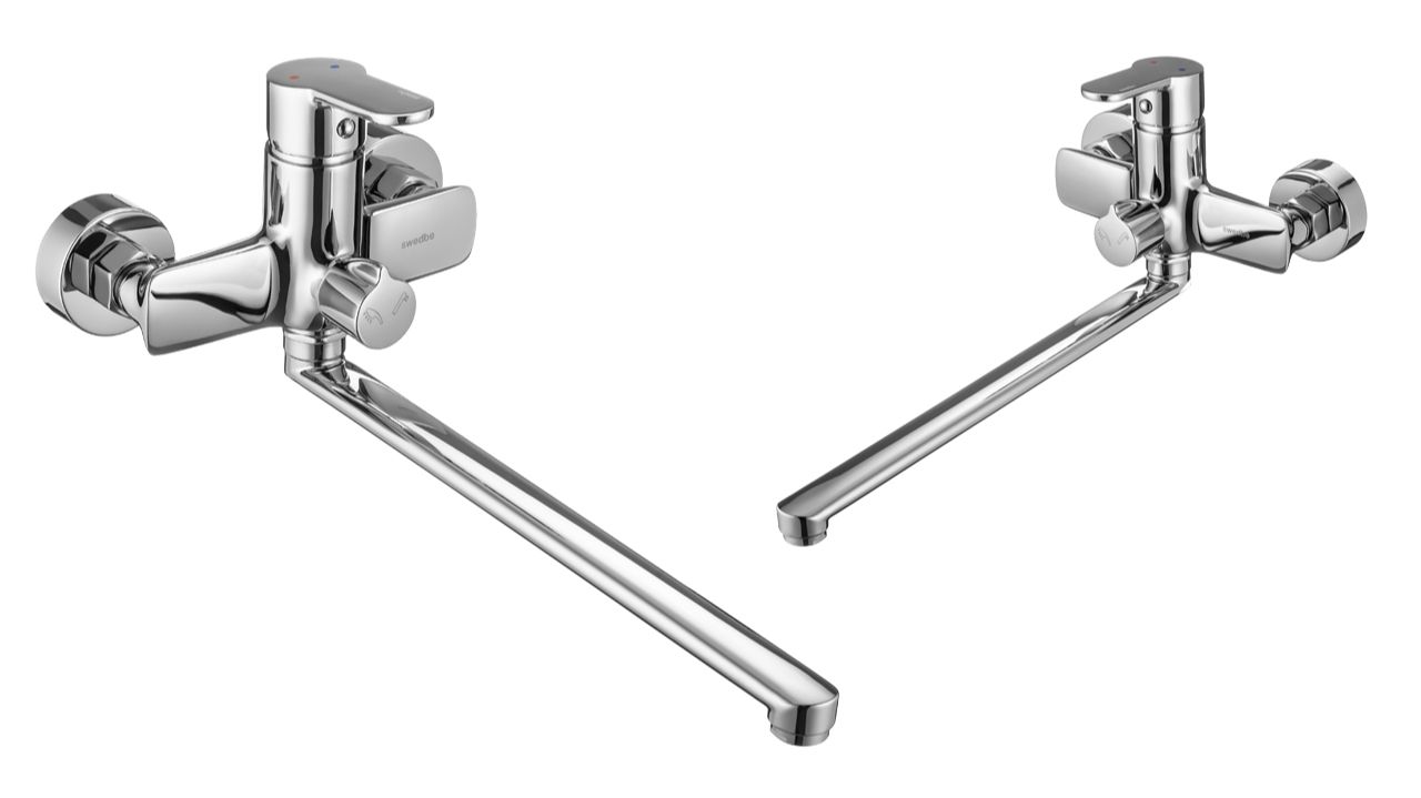 Распаковка смесителя для ванны с длинным изливом Swedbe Olymp 1850 смотреть онлайн
