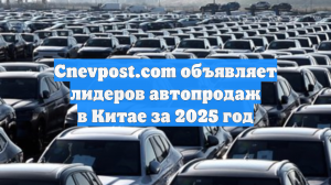 Cnevpost.com объявляет лидеров автопродаж в Китае за 2025 год