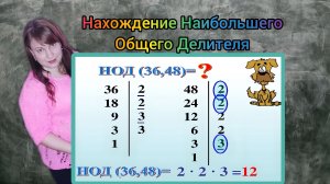 Нахождение Наибольшего Общего Делителя. 6 класс.
