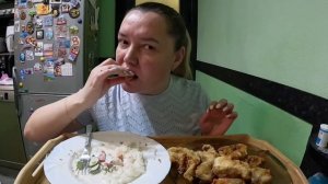 Минтай жареный/ рис/салатик/еда/ вкусная домашняя еда