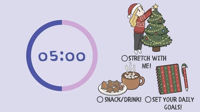 Рождественский таймер Помодоро 4x60 (4 часа) | СДВГ | Давайте сосредоточимся! ♡ смотреть онлайн