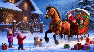 Лошадка мультик  с Новым годом, детская веселая песенка для малышей.