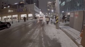 Снежная улица Сонсу Сеул зимняя прогулка по Корее