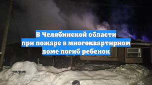В Челябинской области при пожаре в многоквартирном доме погиб ребенок