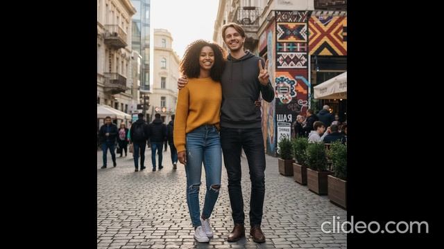 Афро-молдаванка и русский.