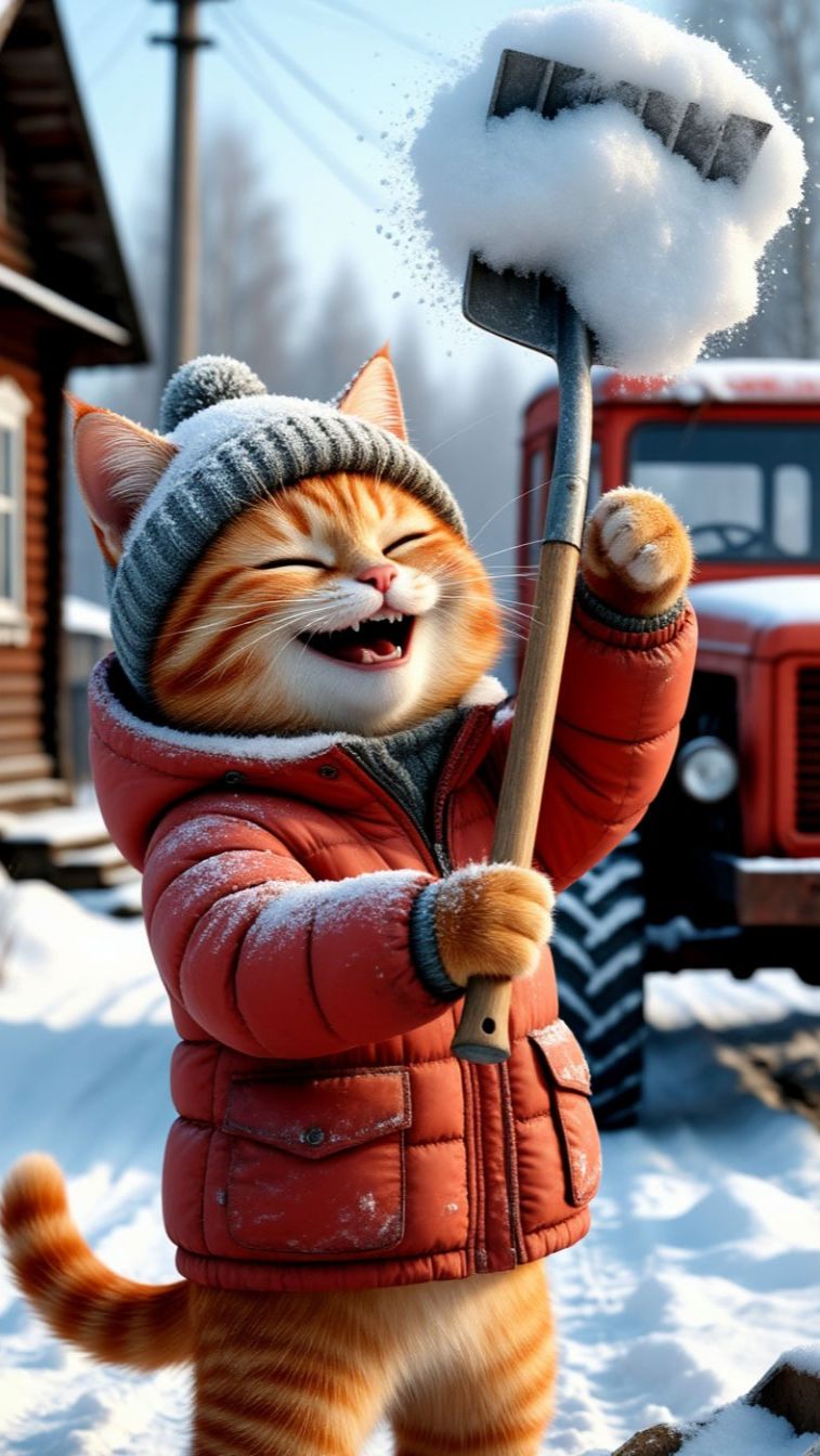 Котики. Снег. смотреть онлайн