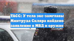 ТАСС: У тела экс-замглавы Минтруда Скляра найдено заявление в МВД и оружие
