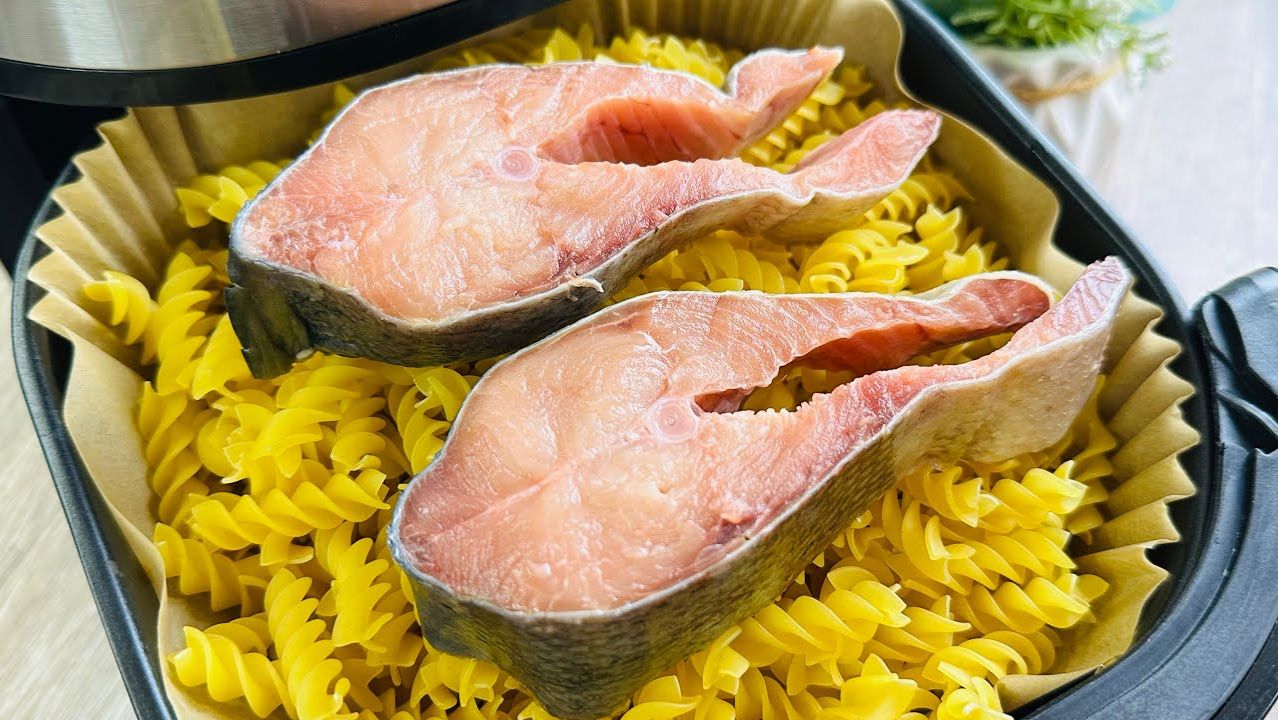 Аэрогриль=Макароны+рыба Красная🍣 смотреть онлайн