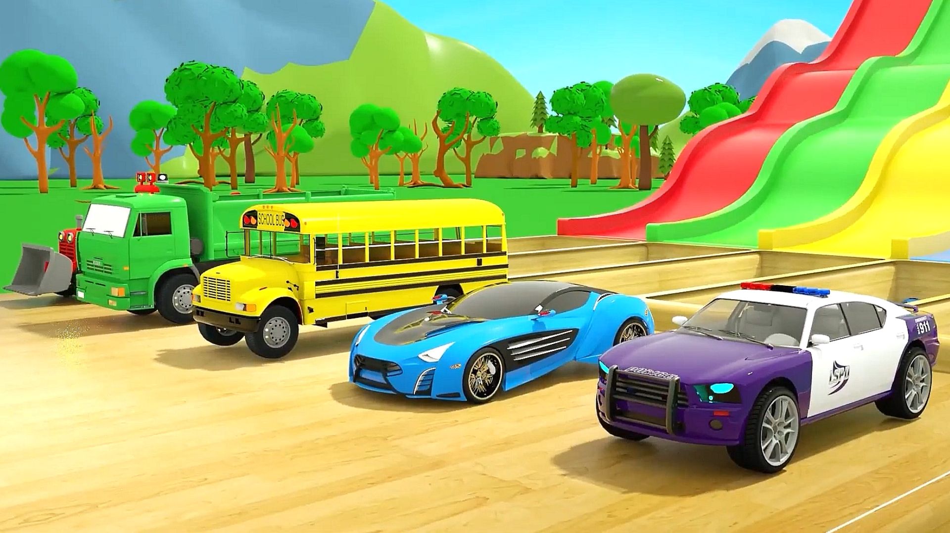 Веселые мультяшки про машинки. Веселые мультяшки для детей и малышей. Веселые песенки для малышей. смотреть онлайн