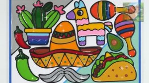 Тако, мексиканская кухня, рисование и раскрашивание желе-Путешествие по Мексике
