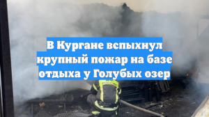 В Кургане вспыхнул крупный пожар на базе отдыха у Голубых озер