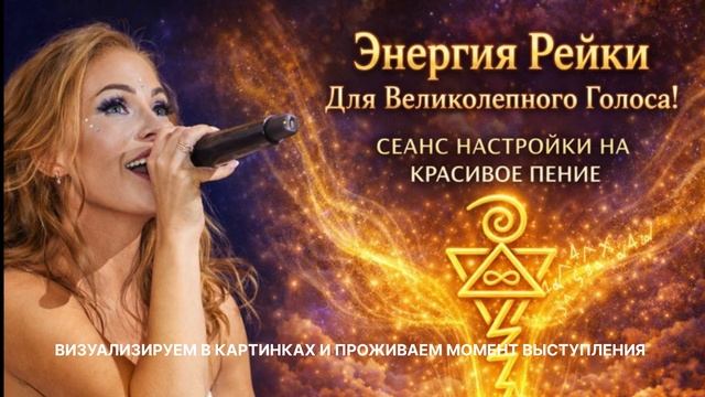 Великолепный голос - рейки настройка! Для успешного выступления пения и декламации.
