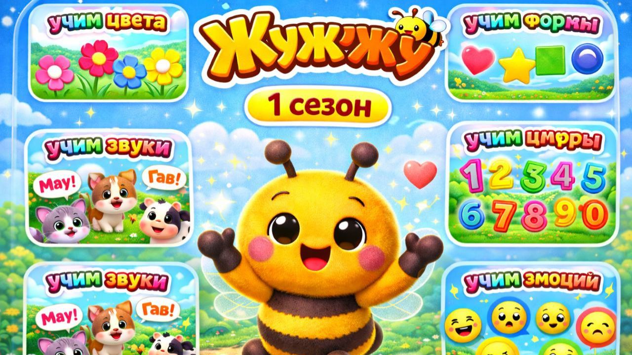 Пчелка Жужужу 1 сезон! Сборник обучающих мультиков! смотреть онлайн