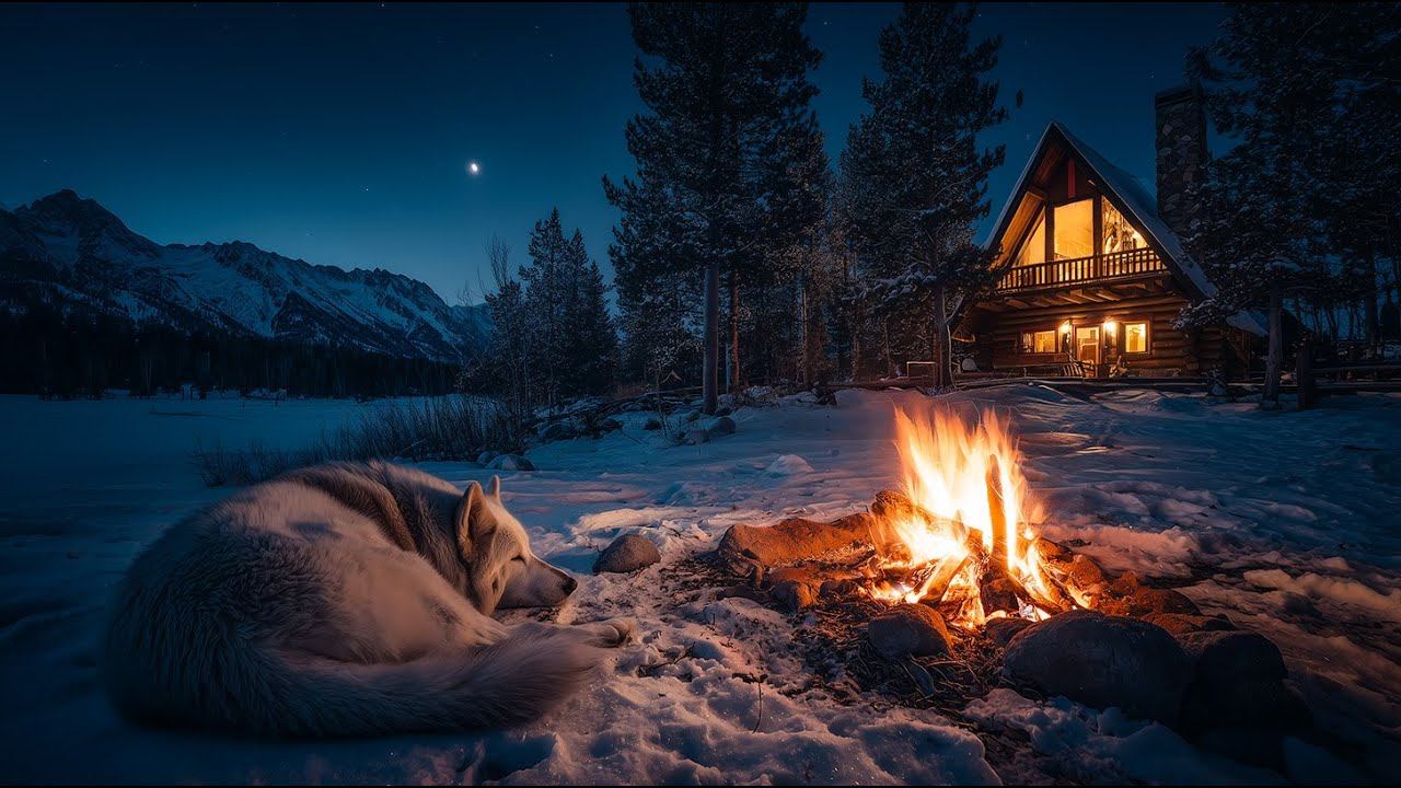 Просто посиди здесь и отдохни ❄️ Зимний костёр, огонь и вода смотреть онлайн