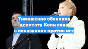 Тимошенко обвинила депутата Копытина в показаниях против нее