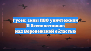 Гусев: силы ПВО уничтожили 11 беспилотников над Воронежской областью