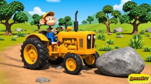 Обезьянка-фермер 🐒🚜 весёлое приключение на тракторе | Мультфильм для детей