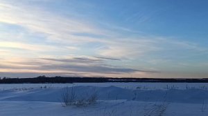 Чудный закат на Каме.Январь.Вид на Троице- Никольский Храм.