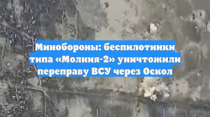 Минобороны: беспилотники типа «Молния-2» уничтожили переправу ВСУ через Оскол